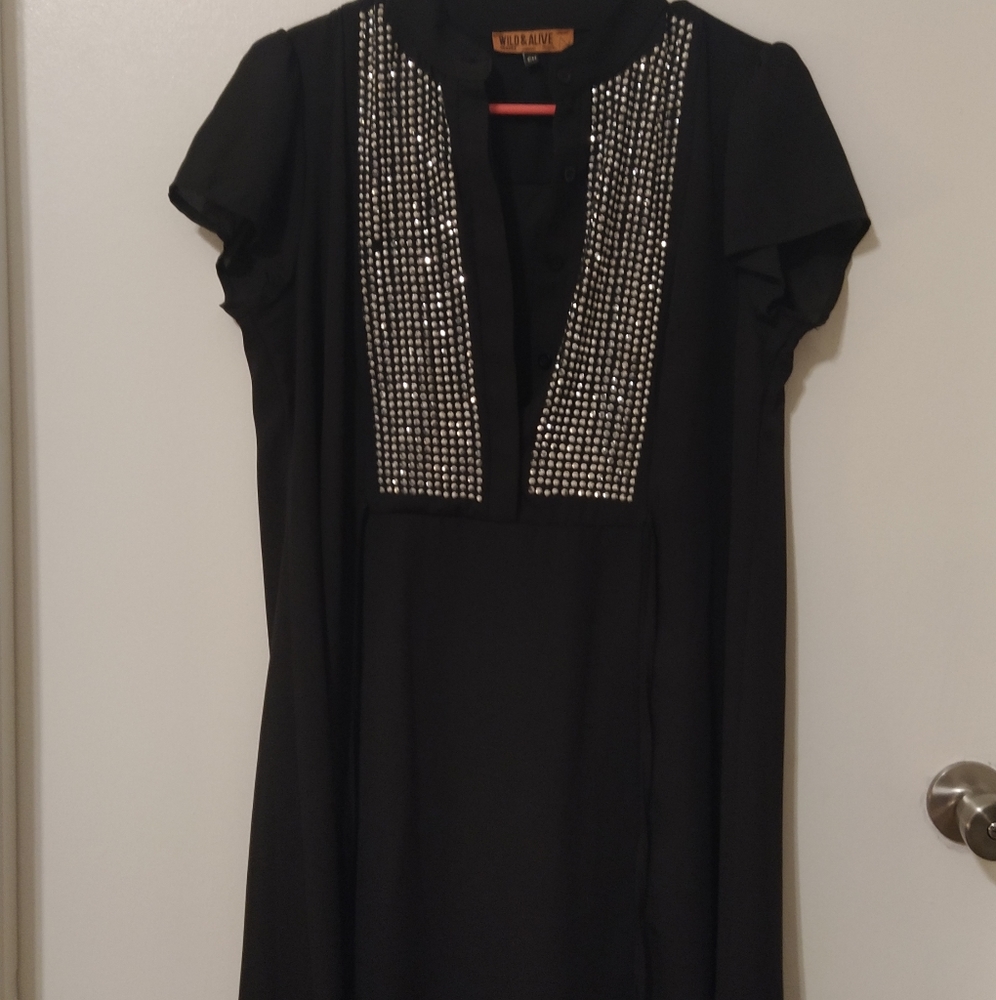 Wild & Alive black dress with rhinestones